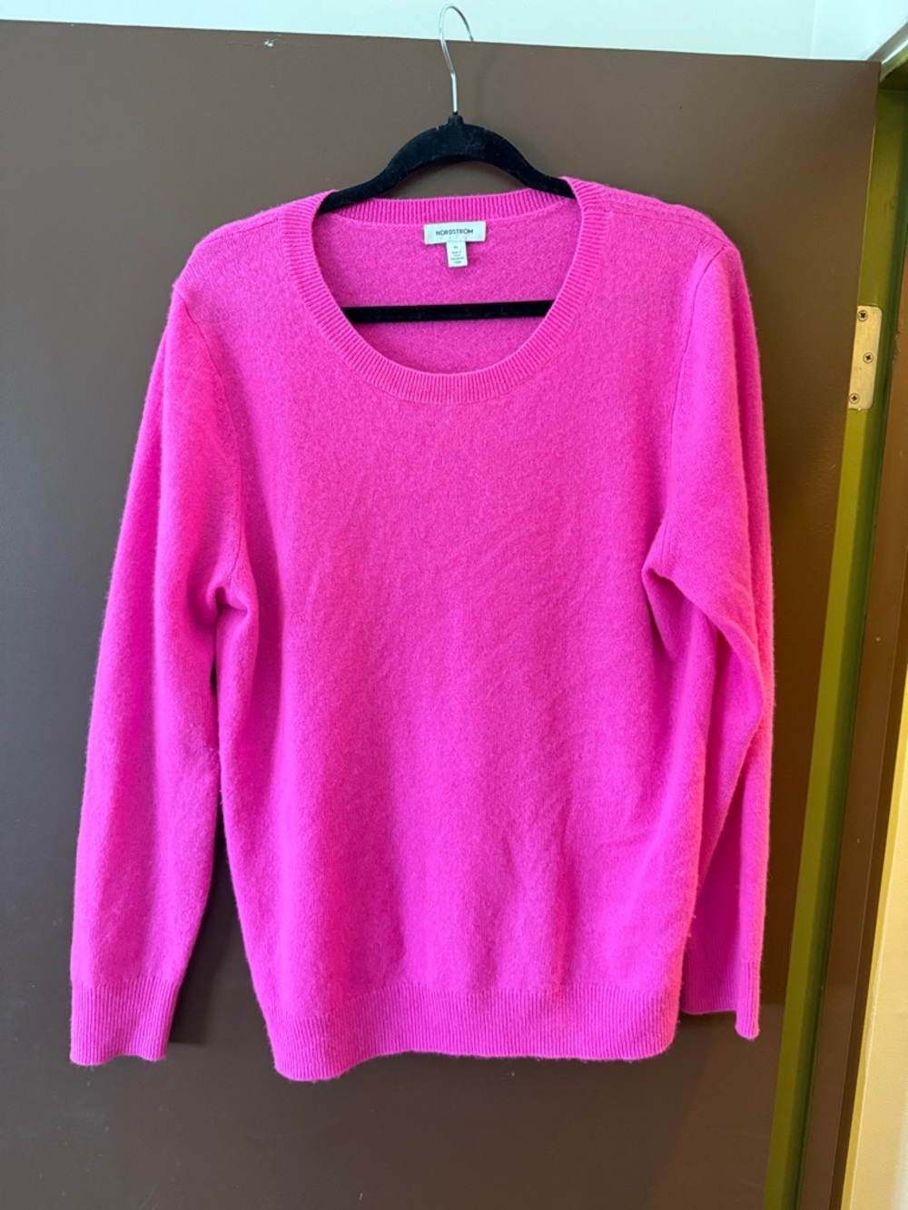 Nordstrom 100% Cashmere Hot Pink Sweater